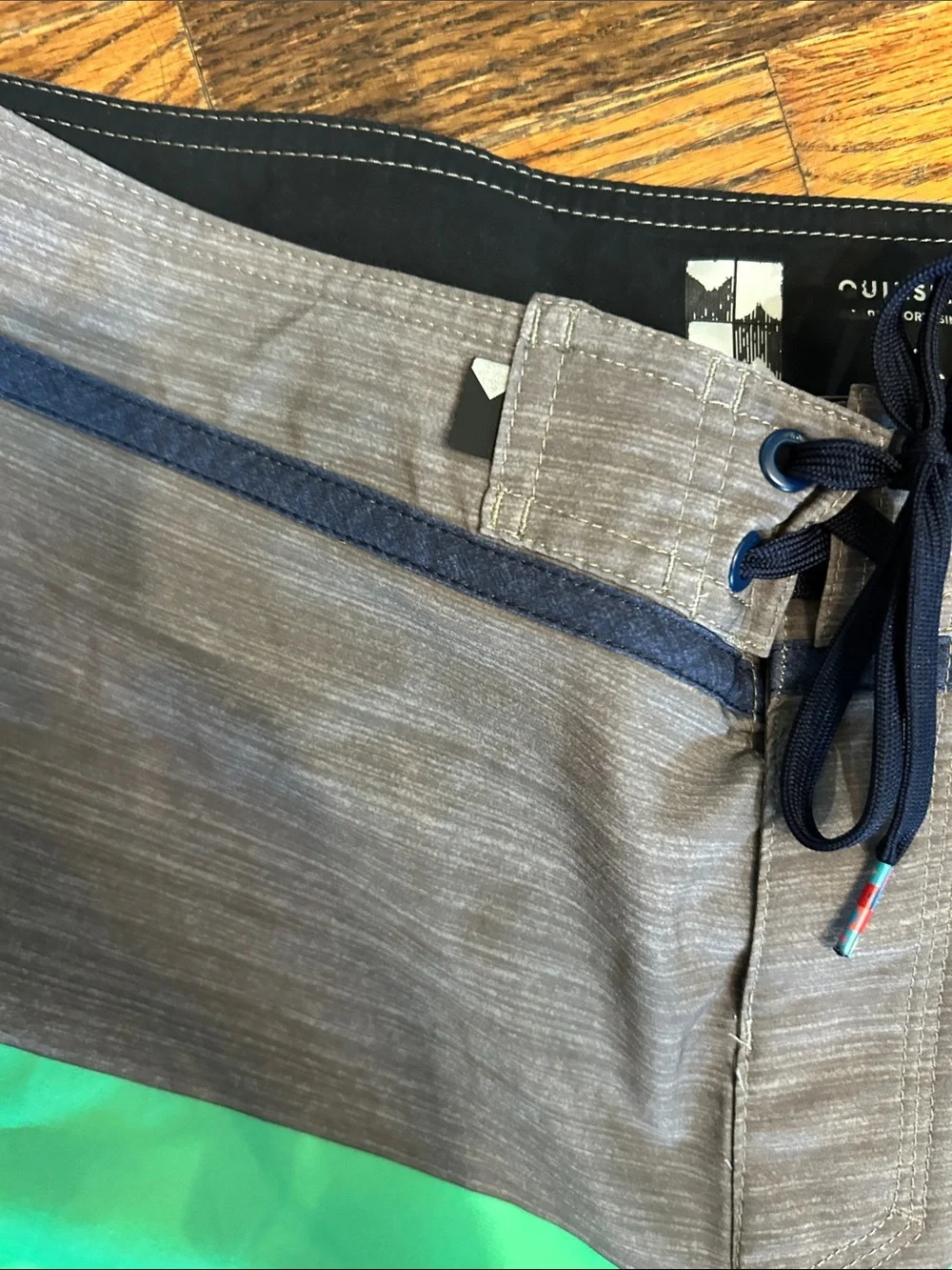 Quiksilver Men’s Navy Mint Gray Colorblock Board Shorts